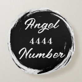 エンジェルナンバー「4444」両面プリント ラウンドクッション