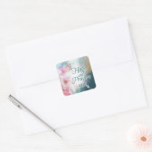 エンジェルハグ祈りの言葉意思美しい水色 スクエアシール (封筒)