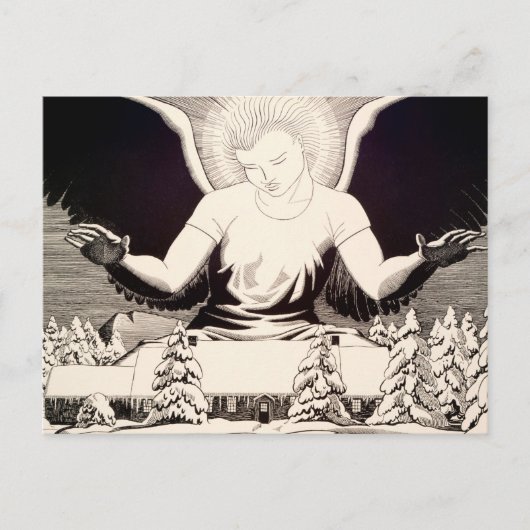 エンジェルハロピースオンアース宗教雪の冬 ポストカード (正面)