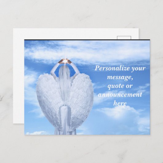 エンジェルハロ&ウィングパーソナライズされたス 案内ポストカード (正面/裏面)