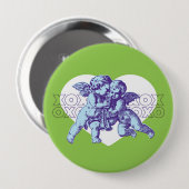 エンジェルハートボタンブルー/パープル/グリーン 缶バッジ (正面&裏面)