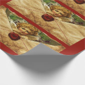 エンジェルハートレッドワックスシールパーチメントバレンタインデー ラッピングペーパー (角)