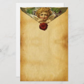 エンジェルハートレッドワックスシール、バレンタインのパーチメント 便箋 (正面/裏面)