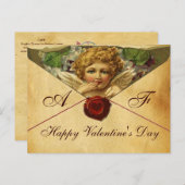 エンジェルハートワックスシールパーチメントバレンタインモノグラム シーズンポストカード (正面/裏面)