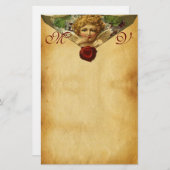 エンジェルハートワックスシールパーチメントバレンタインモノグラム 便箋 (正面/裏面)