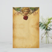 エンジェルハートワックスシールパーチメントバレンタインモノグラム 便箋 (スタンド正面)