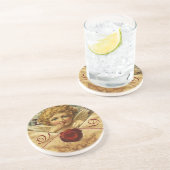 エンジェルハートワックスシールパーチメントモノグラム コースター (側面)