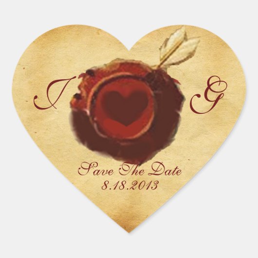 エンジェルハートワックスシールパーチメントモノグラム ハートシール (正面)