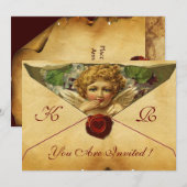 エンジェルハート ワックスシール パーチメント モノグラム 招待状 (正面/裏面)