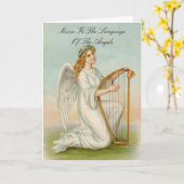 エンジェルハープ誕生日グリーティングカード カード (黄色い花)