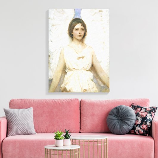 エンジェルバイアボット・セイヤー、ヴィンテージビクトリアンファインアート キャンバスプリント (インサイチュ (リビング))