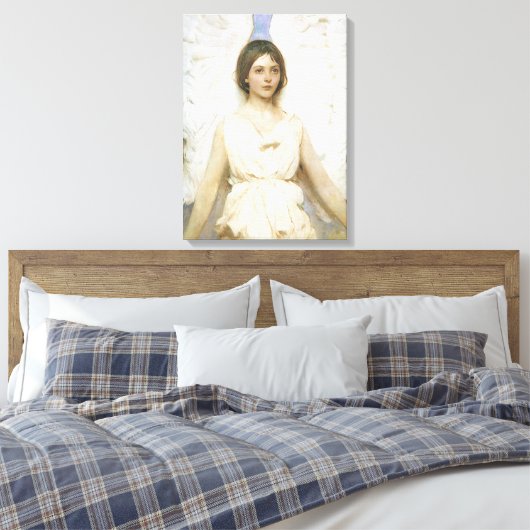 エンジェルバイアボット・セイヤー、ヴィンテージビクトリアンファインアート キャンバスプリント (インサイチュ (寝室))