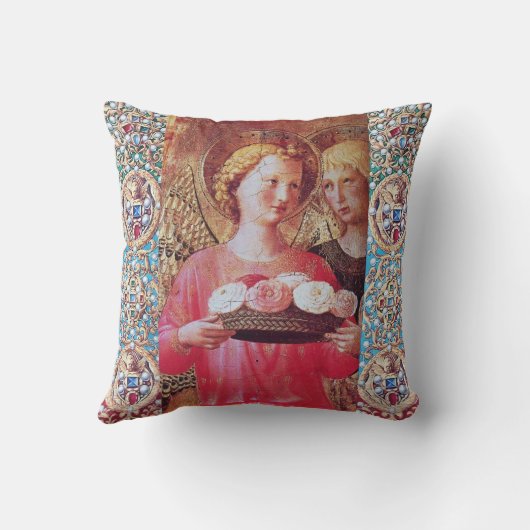 エンジェルバラと赤い青の宝石 クッション (裏面)