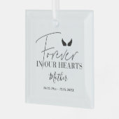 エンジェルパーソナライズされたウィングス記念クリスマスツリーC ガラスオーナメント (正面左)