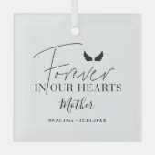 エンジェルパーソナライズされたウィングス記念クリスマスツリーC ガラスオーナメント (正面)