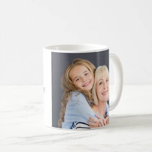 エンジェルパーソナライズされたウィングス記念クリスマス写真 コーヒーマグカップ (正面右)