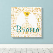 エンジェルパーソナライズされたウィングス キャンバスプリント (インサイチュ (ウッドフロア))