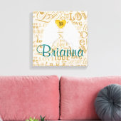 エンジェルパーソナライズされたウィングス キャンバスプリント (インサイチュ (リビング))