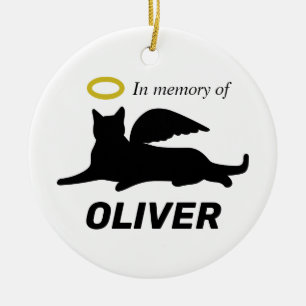 エンジェルパーソナライズされたキャット セラミックオーナメント