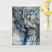 エンジェルパーソナライズされたハッピーバースデーアートカード カード (黄色い花)