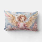 エンジェルパーソナライズされたピロー子供へまたはベビー ランバークッション (裏面)