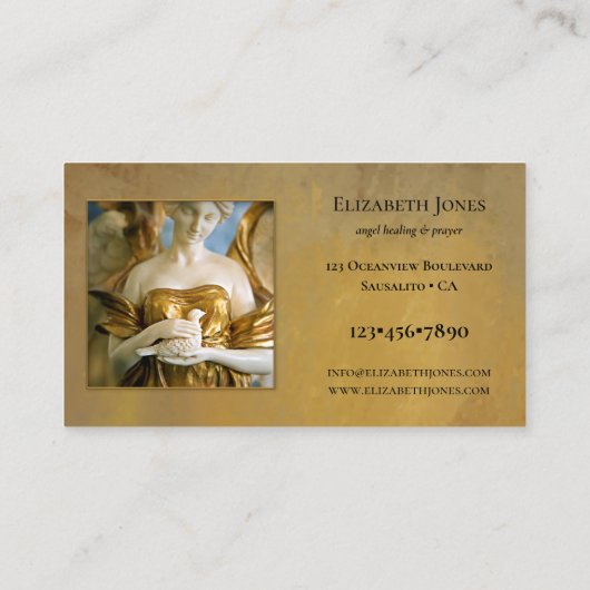 エンジェルヒーリング祈りの言葉悲しみカウンセラー写真 名刺 (裏面)