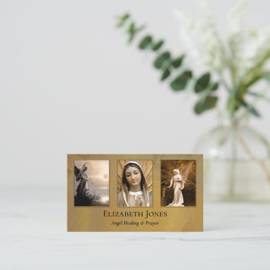 エンジェルヒーリング祈りの言葉悲しみカウンセラー写真 名刺 (スタンド正面)