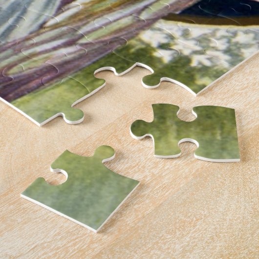 エンジェルビクトリアンとヴィンテージイースターリリーの花 ジグソーパズル (側面)