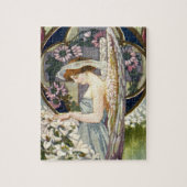 エンジェルビクトリアンとヴィンテージイースターリリーの花 ジグソーパズル (縦)