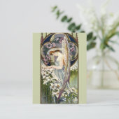 エンジェルビクトリアンとヴィンテージイースターリリーの花 ポストカード (スタンド正面)