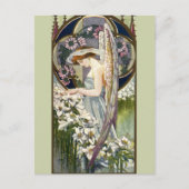 エンジェルビクトリアンとヴィンテージイースターリリーの花 ポストカード (正面)
