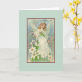 エンジェルビクトリアンイースターのグリーティングカード カード (黄色い花)