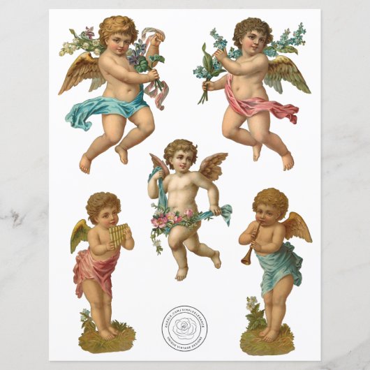 エンジェルビクトリアンズ切り出しフッシーカットスクラップブック紙 (正面)