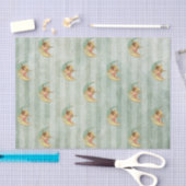 エンジェルビクトリアンセージグリーンストライプズ 薄葉紙 (クラフト)