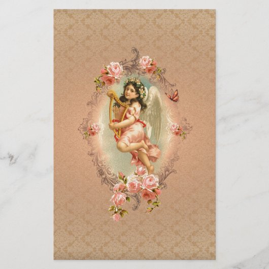 エンジェルビクトリアンバラバロックヴィンテージフローラ 便箋 (正面)