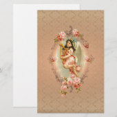 エンジェルビクトリアンバラバロックヴィンテージフローラ 便箋 (正面/裏面)