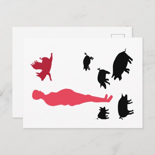 エンジェルピッグハッピーミールベゲテリアン葉書 ポストカード (正面/裏面)