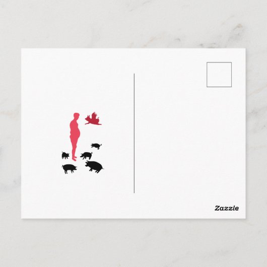 エンジェルピッグハッピーミールベゲテリアン葉書 ポストカード (裏面)