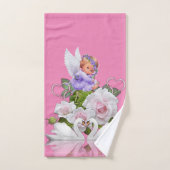 エンジェルピンクはバスルーム与えタオルセットを決してアップしない バスタオルセット (ハンドタオル)