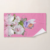 エンジェルピンクはバスルーム与えタオルセットを決してアップしない バスタオルセット (ハンドタオル)