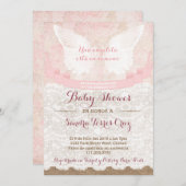エンジェルピンクベビーシャワー招待状forラテンアメリカ系女性 招待状 (正面/裏面)