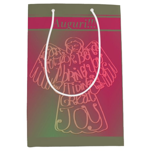 エンジェルピンク&グレー抱き枕 ミディアムペーパーバッグ (正面)