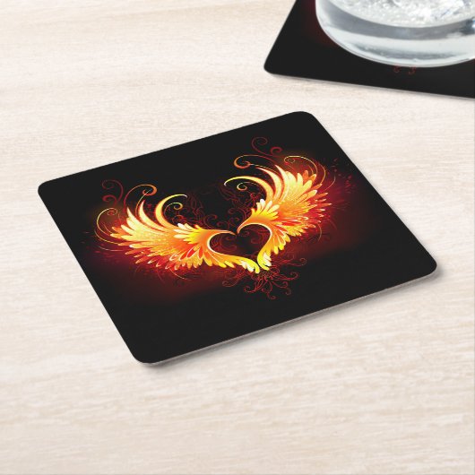 エンジェルファイアハートウィング スクエアペーパーコースター (アングル)
