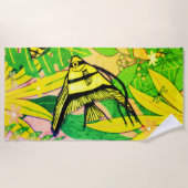 エンジェルフィッシュグリーンリーフ ビーチタオル (正面)