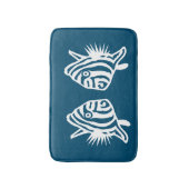 エンジェルフィッシュシーブルー&ホワイトコースタルデコ バスマット (正面縦)