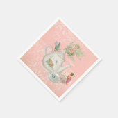 エンジェルフェアリーティーポット茶カップパーティーベビーシャワーデコール スタンダードカクテルナプキン (角)