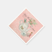 エンジェルフェアリーティーポット茶カップパーティーベビーシャワーデコール スタンダードカクテルナプキン (角)