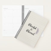 エンジェルフェザーストライプアイボリーホワイトグレーゼン プランナー手帳 (ディスプレー)