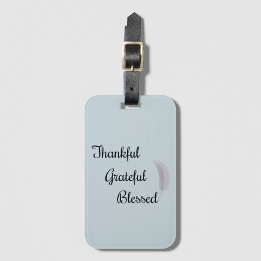 エンジェルフェザー感謝の賛美ダスティブルー ラゲッジタグ (正面縦)