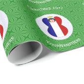 エンジェルフランスのクリスマス国旗パーソナライズされた ラッピングペーパー (ロールコーナー)